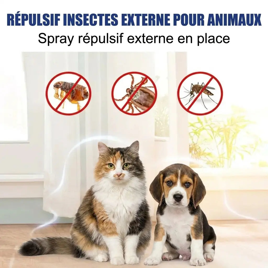 Spray anti-puces 100ml — traitement naturel et concentré pour animaux de compagnie