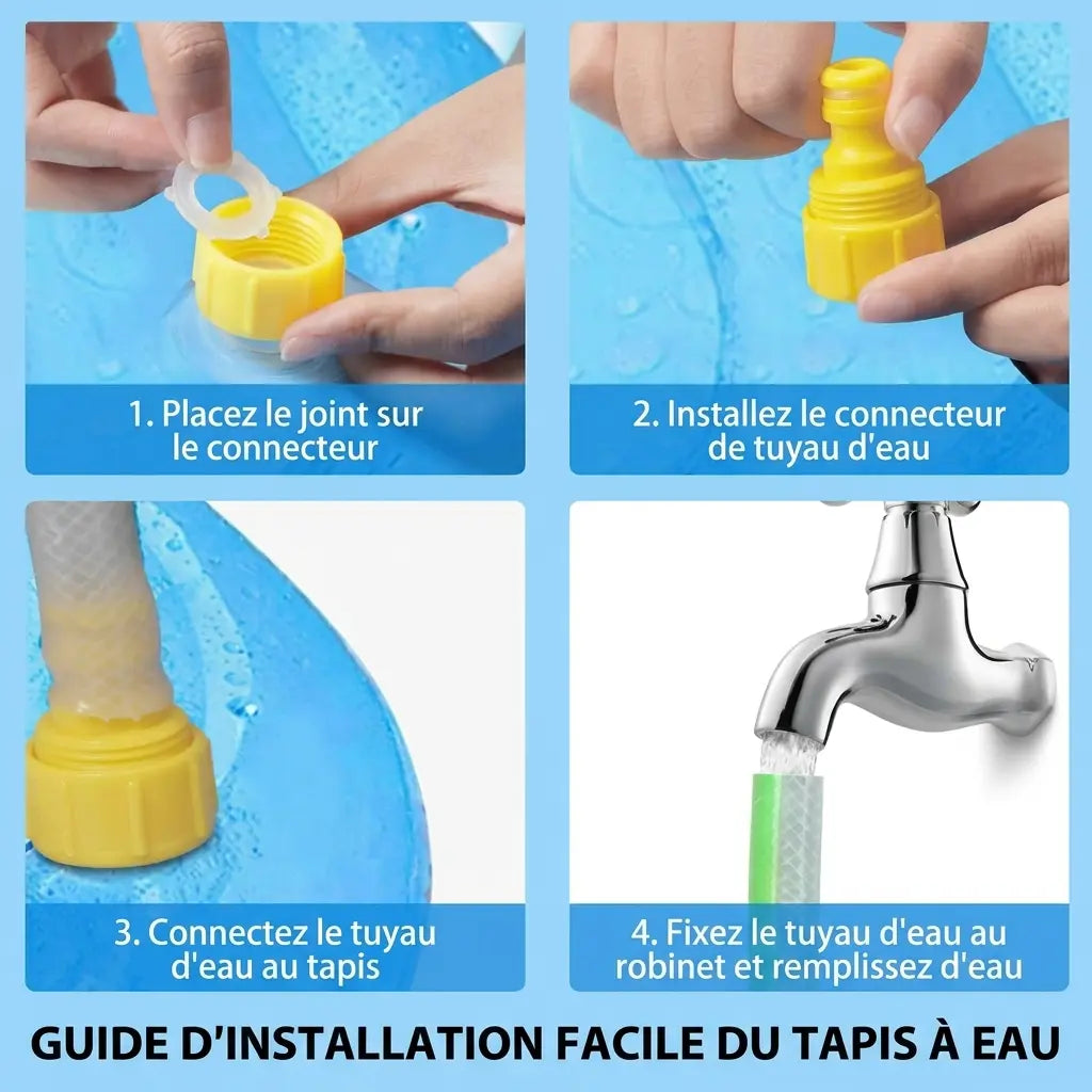 Piscine chien gonflable bleue — dimensions et utilisation extérieure été