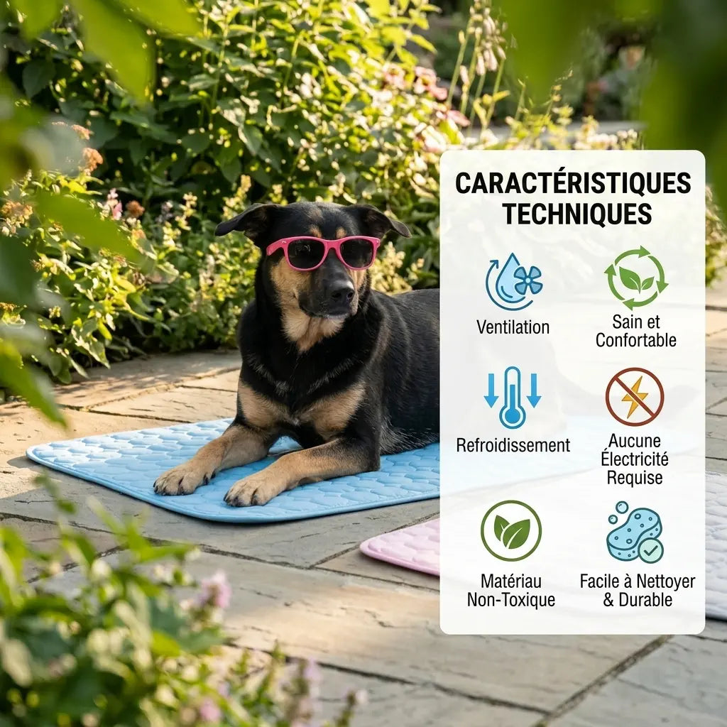 Tapis rafraîchissant SKWAT FRESH offrant un couchage frais au chien pendant la canicule