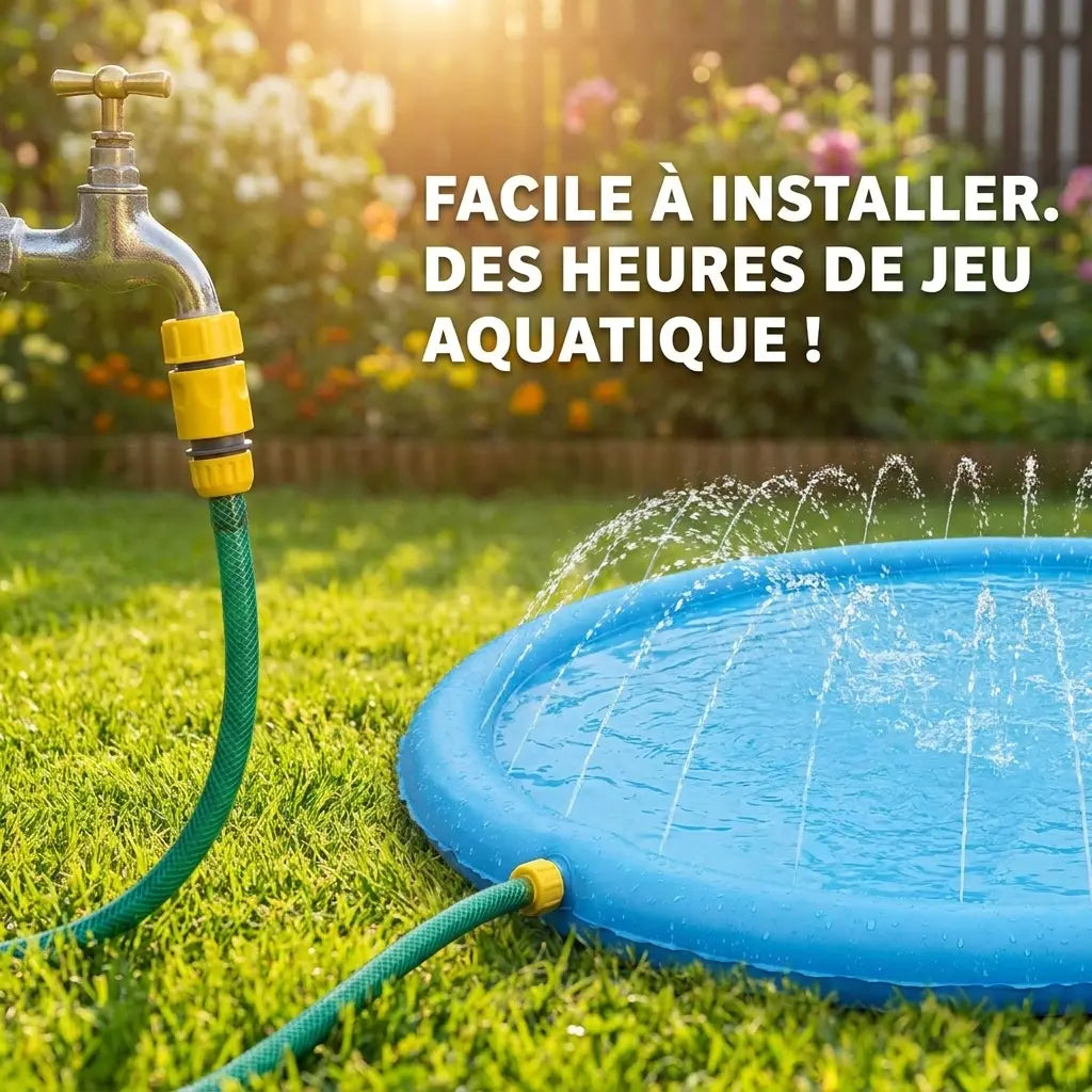 Piscine gonflable chien — détail matière et fond antidérapant