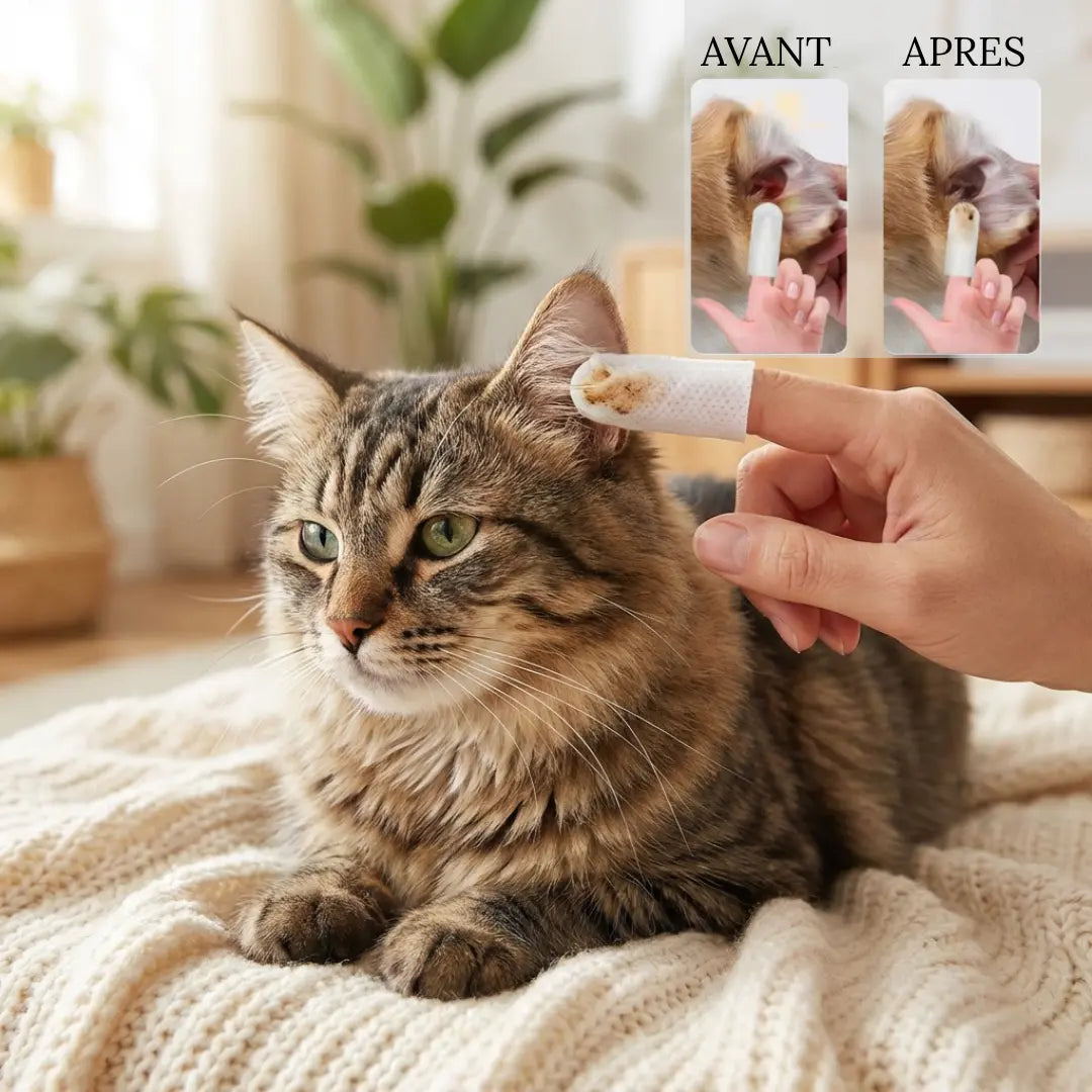 Lingettes Nettoyantes pour Oreilles Chien et Chat – Jetables Doux et Efficaces