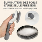Brosse autonettoyante rétractable pour chien et chat – Élimination facile des poils avec un seul bouton